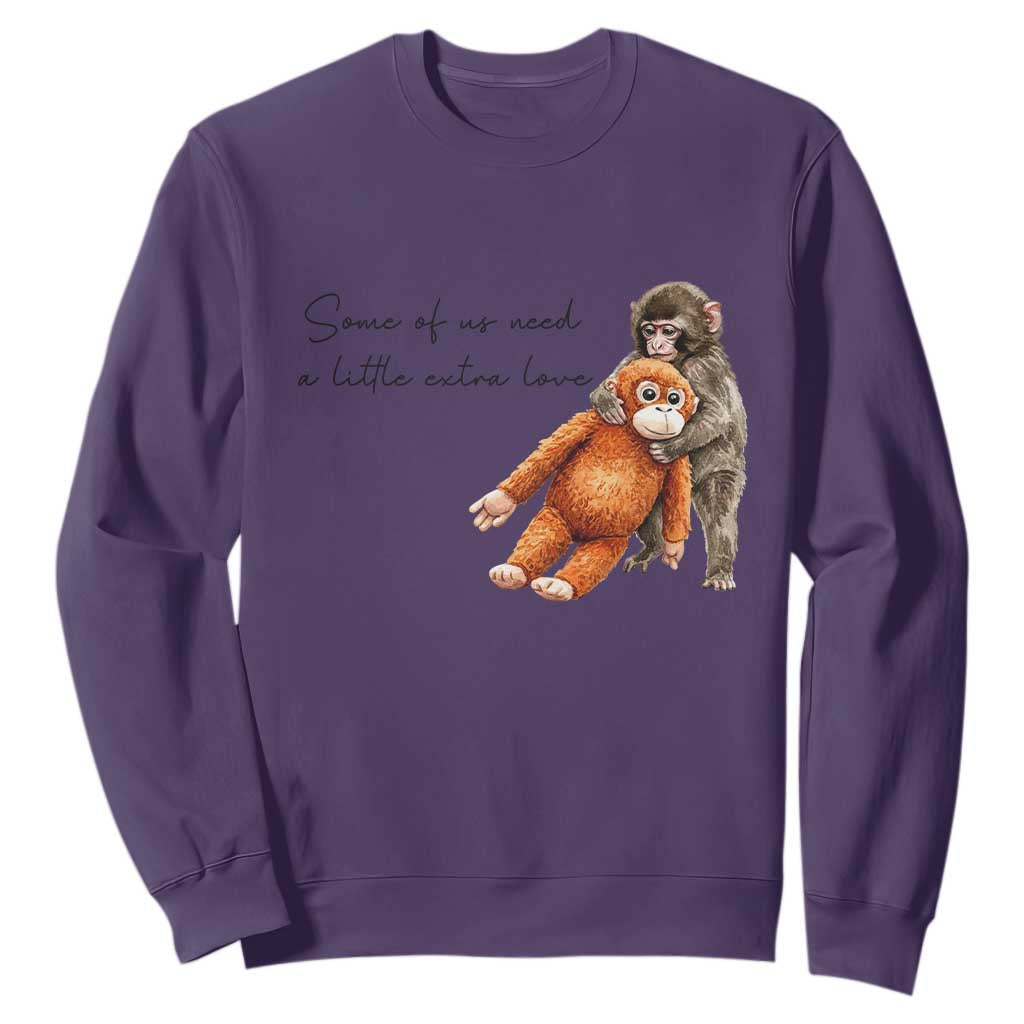 Punch Mokey Sweatshirt Some Of Us Need a Little Extra Love TS14 Purple Print Your Wear