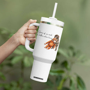 Punch Mokey Tumbler With Handle Some Of Us Need a Little Extra Love TS14 Print Your Wear