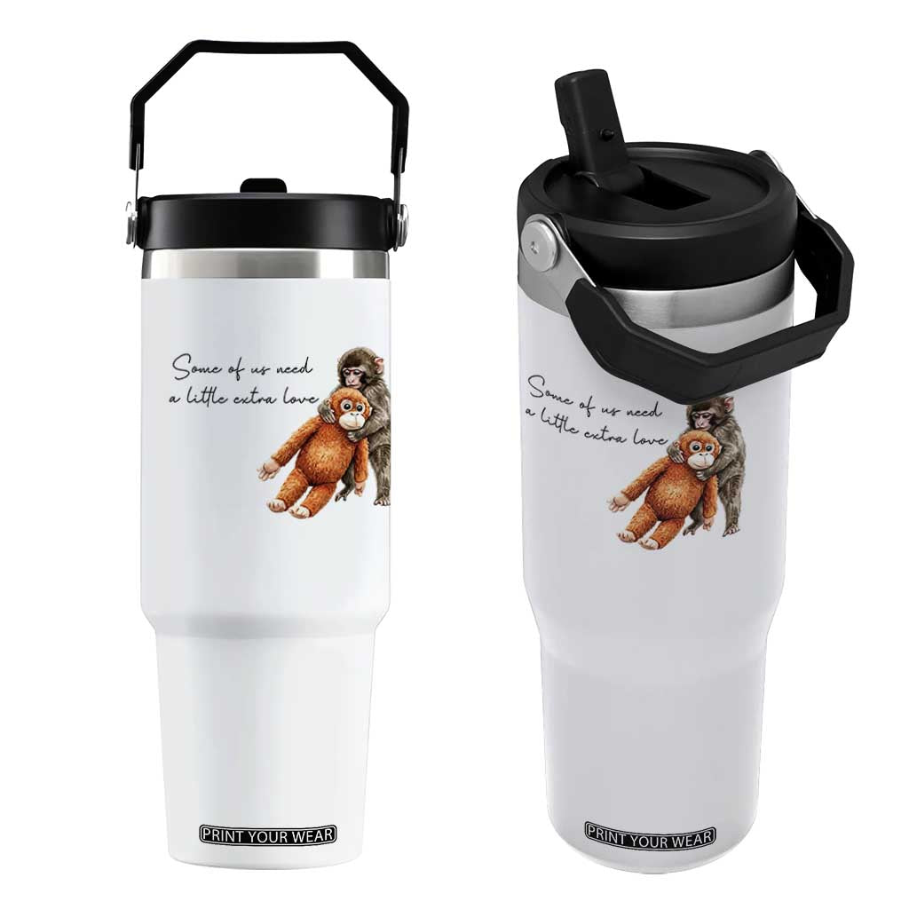 Punch Mokey Flip Straw Tumbler Some Of Us Need a Little Extra Love TS14 One Size: 30 oz White Print Your Wear