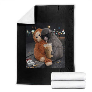 Punch Mokey Throw Blanket Funny Drinking Diet Coke Sunglasses Street Meme TS14 Black Print Your Wear