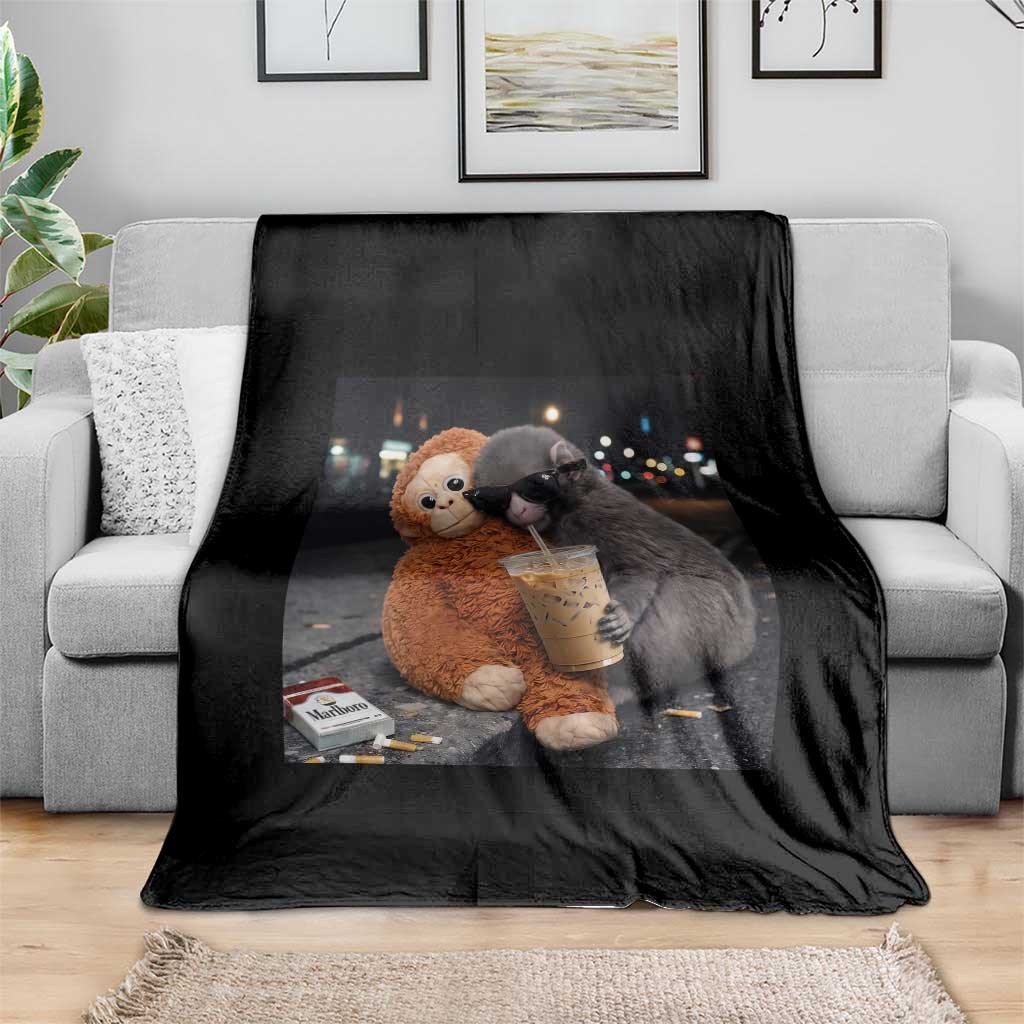 Punch Mokey Throw Blanket Funny Drinking Diet Coke Sunglasses Street Meme TS14 Print Your Wear