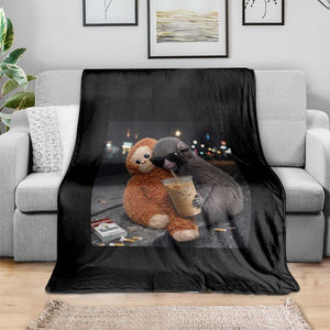 Punch Mokey Throw Blanket Funny Drinking Diet Coke Sunglasses Street Meme TS14 Print Your Wear