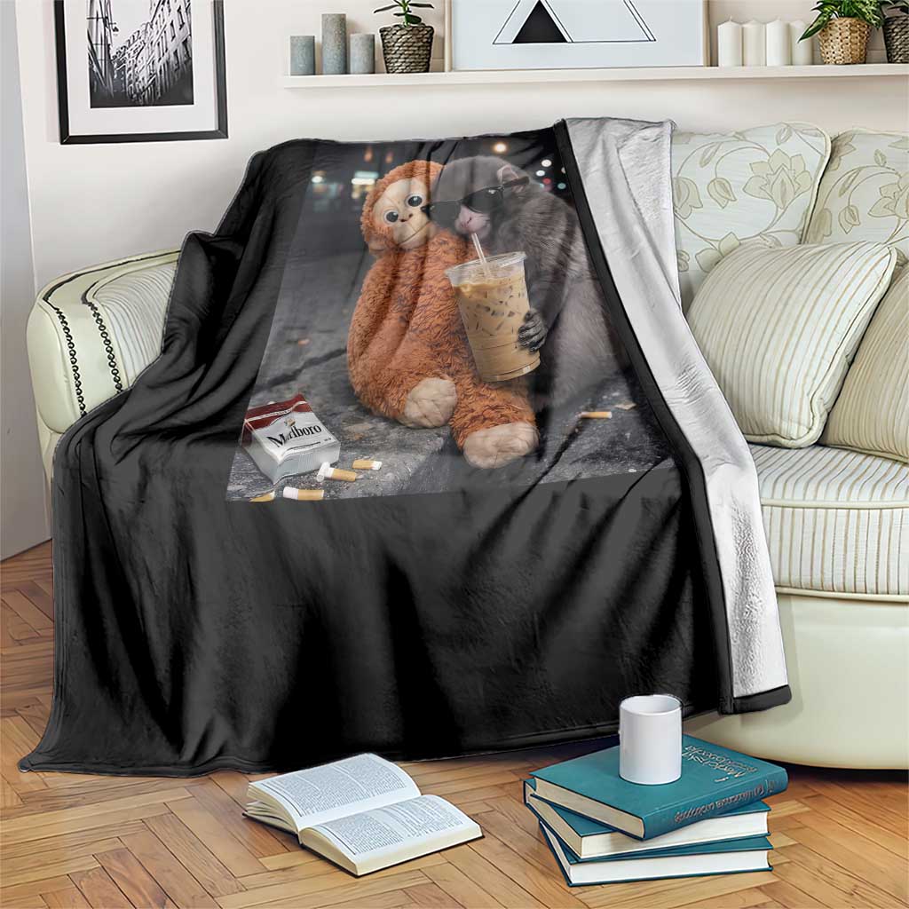 Punch Mokey Throw Blanket Funny Drinking Diet Coke Sunglasses Street Meme TS14 Print Your Wear