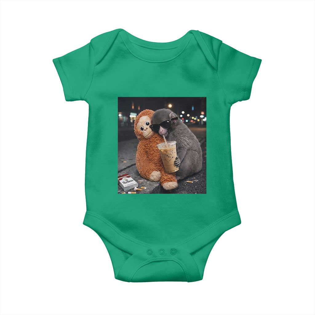 Punch Mokey Baby Onesie Funny Drinking Diet Coke Sunglasses Street Meme TS14 Irish Green Print Your Wear