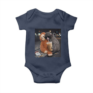 Punch Mokey Baby Onesie Funny Drinking Diet Coke Sunglasses Street Meme TS14 Navy Print Your Wear