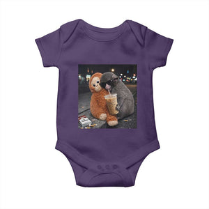 Punch Mokey Baby Onesie Funny Drinking Diet Coke Sunglasses Street Meme TS14 Purple Print Your Wear