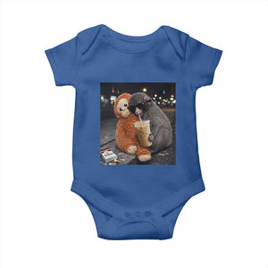 Punch Mokey Baby Onesie Funny Drinking Diet Coke Sunglasses Street Meme TS14 Royal Blue Print Your Wear