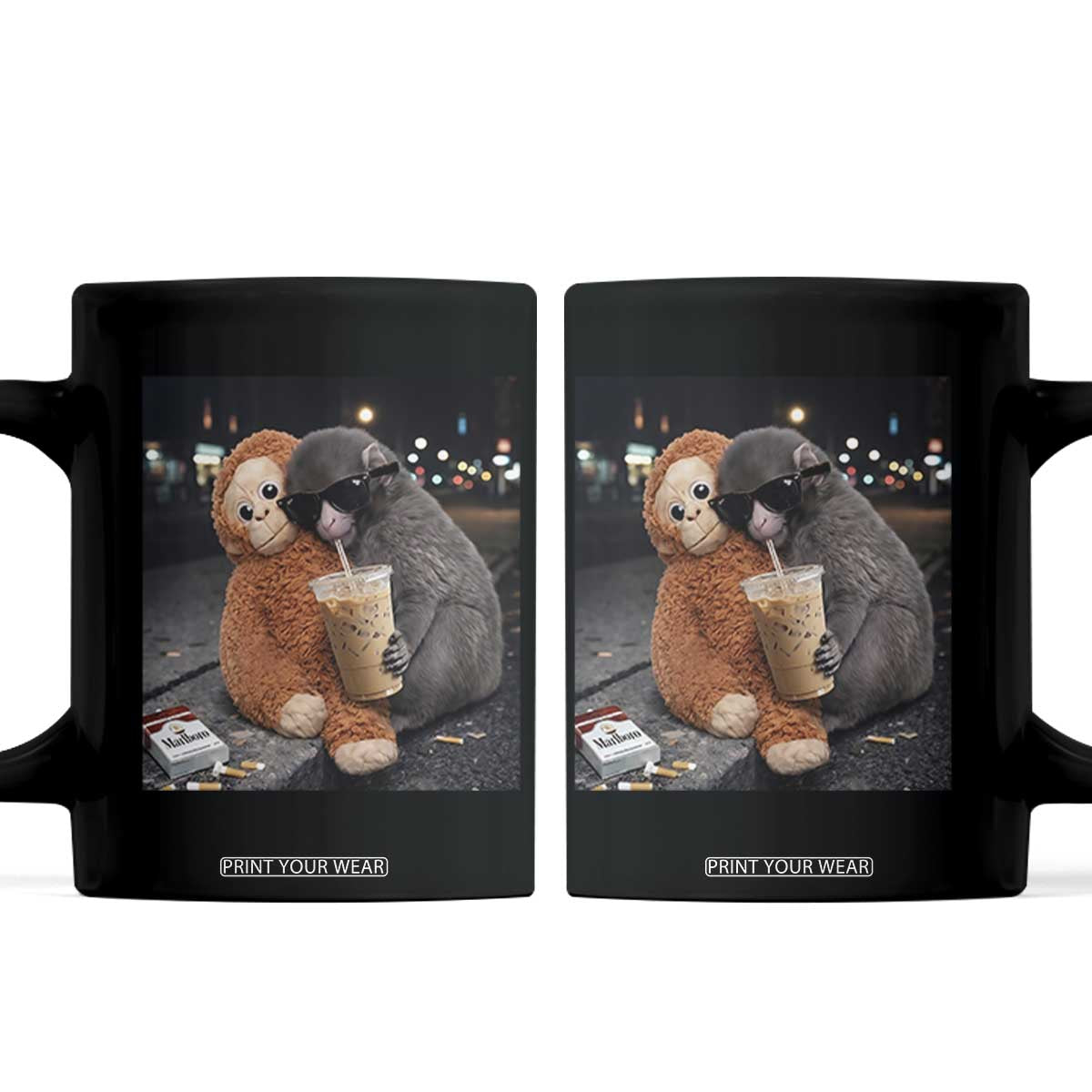 Punch Mokey Coffee Mug Funny Drinking Diet Coke Sunglasses Street Meme TS14 Black Print Your Wear