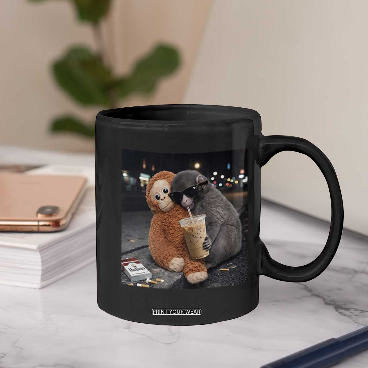 Punch Mokey Coffee Mug Funny Drinking Diet Coke Sunglasses Street Meme TS14 Print Your Wear