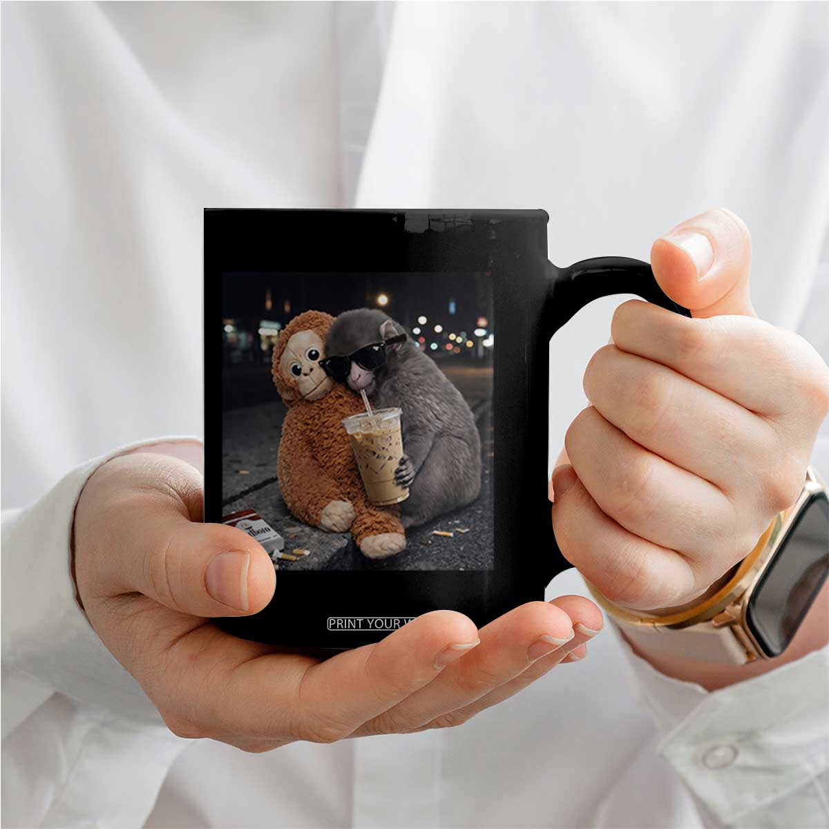 Punch Mokey Coffee Mug Funny Drinking Diet Coke Sunglasses Street Meme TS14 Print Your Wear