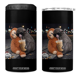 Punch Mokey 4 in 1 Can Cooler Tumbler Funny Drinking Diet Coke Sunglasses Street Meme TS14 One Size: 16 oz Black Print Your Wear