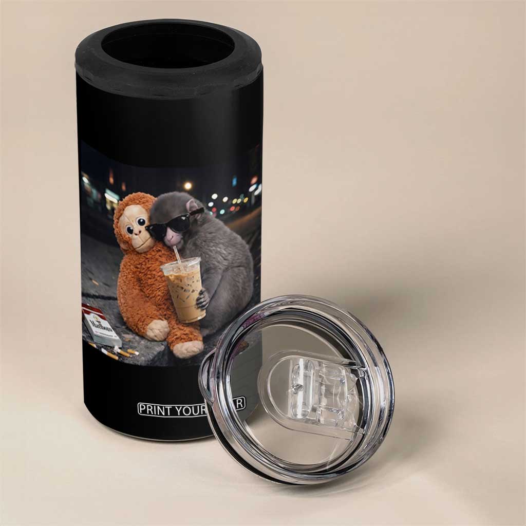 Punch Mokey 4 in 1 Can Cooler Tumbler Funny Drinking Diet Coke Sunglasses Street Meme TS14 Print Your Wear
