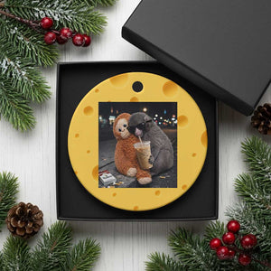 Punch Mokey Ceramic Ornament Funny Drinking Diet Coke Sunglasses Street Meme TS14 1pc Yellow Cheese Print Your Wear