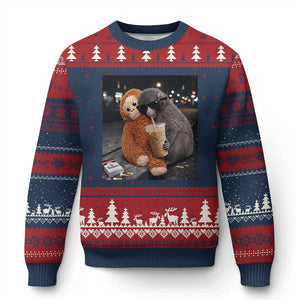 Punch Mokey Ugly Christmas Sweater Funny Drinking Diet Coke Sunglasses Street Meme TS14 Navy Red Print Your Wear