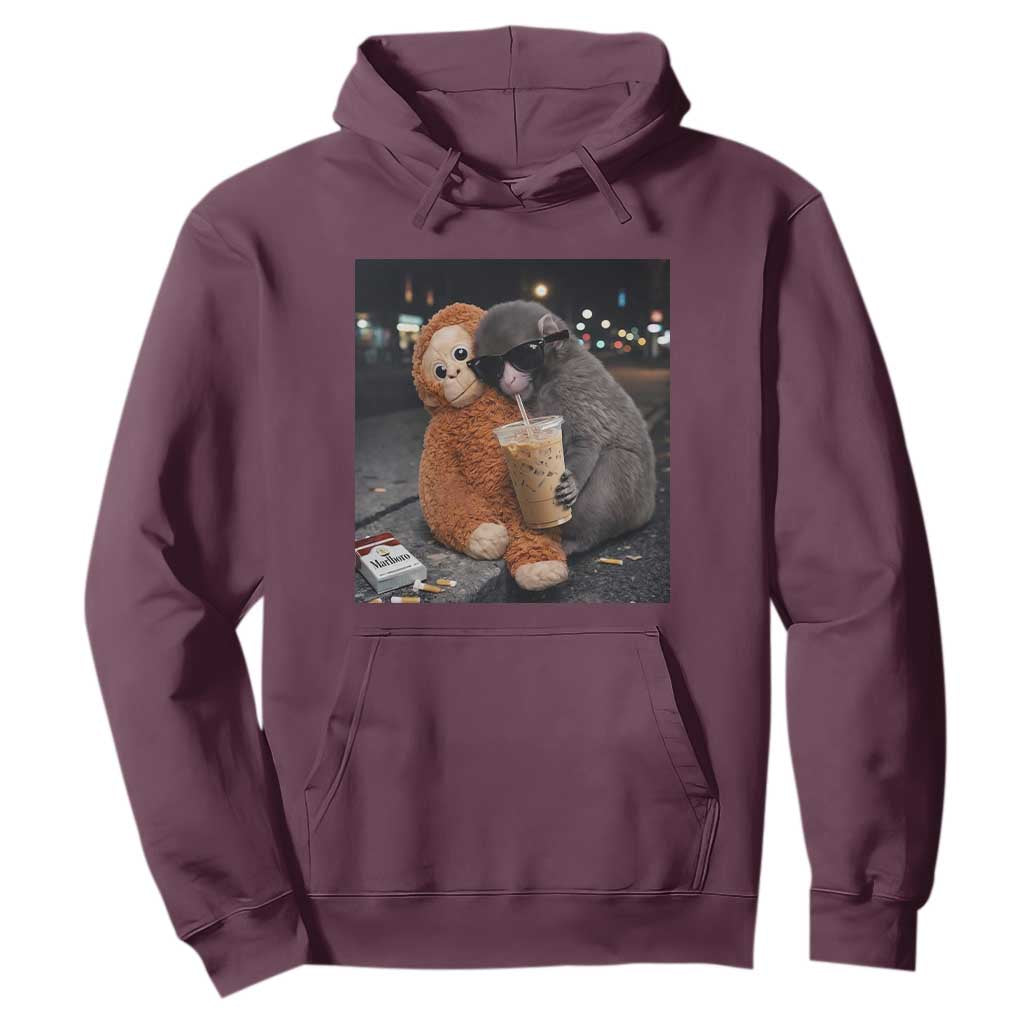 Punch Mokey Hoodie Funny Drinking Diet Coke Sunglasses Street Meme TS14 Maroon Print Your Wear