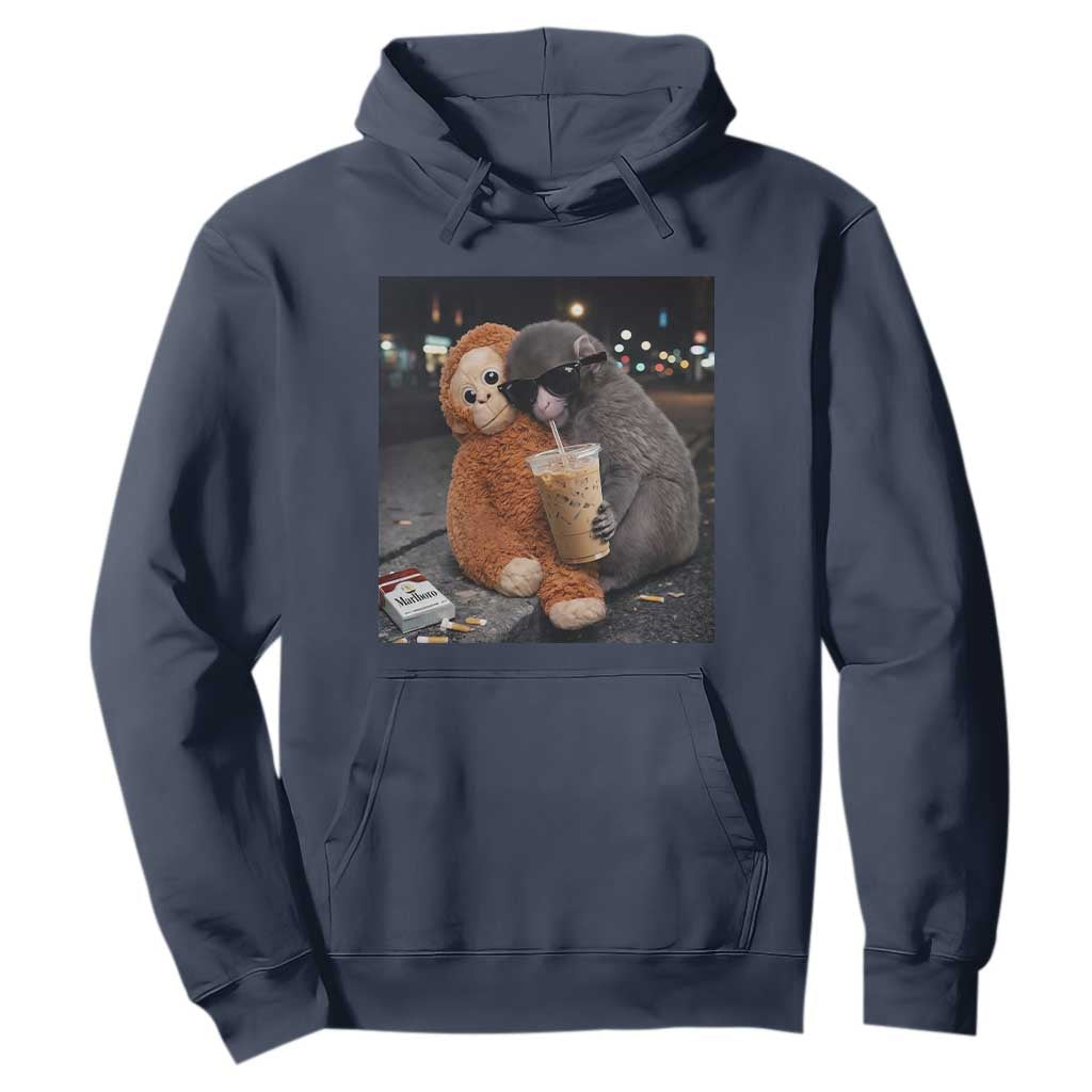 Punch Mokey Hoodie Funny Drinking Diet Coke Sunglasses Street Meme TS14 Navy Print Your Wear