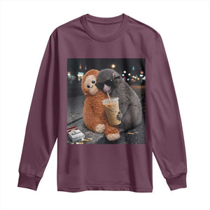 Punch Mokey Long Sleeve Shirt Funny Drinking Diet Coke Sunglasses Street Meme TS14 Maroon Print Your Wear