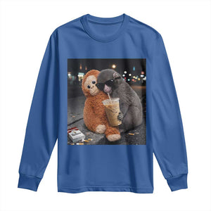 Punch Mokey Long Sleeve Shirt Funny Drinking Diet Coke Sunglasses Street Meme TS14 Royal Blue Print Your Wear