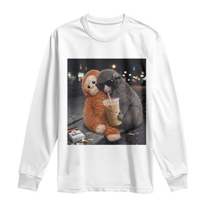 Punch Mokey Long Sleeve Shirt Funny Drinking Diet Coke Sunglasses Street Meme TS14 White Print Your Wear