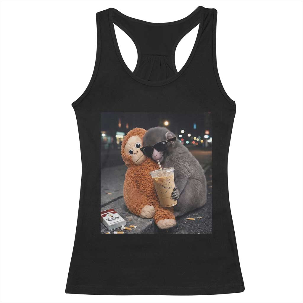 Punch Mokey Racerback Tank Top Funny Drinking Diet Coke Sunglasses Street Meme TS14 Black Print Your Wear