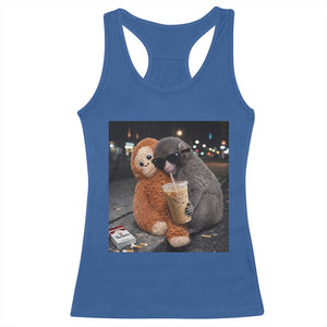 Punch Mokey Racerback Tank Top Funny Drinking Diet Coke Sunglasses Street Meme TS14 Royal Blue Print Your Wear