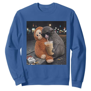 Punch Mokey Sweatshirt Funny Drinking Diet Coke Sunglasses Street Meme TS14 Royal Blue Print Your Wear