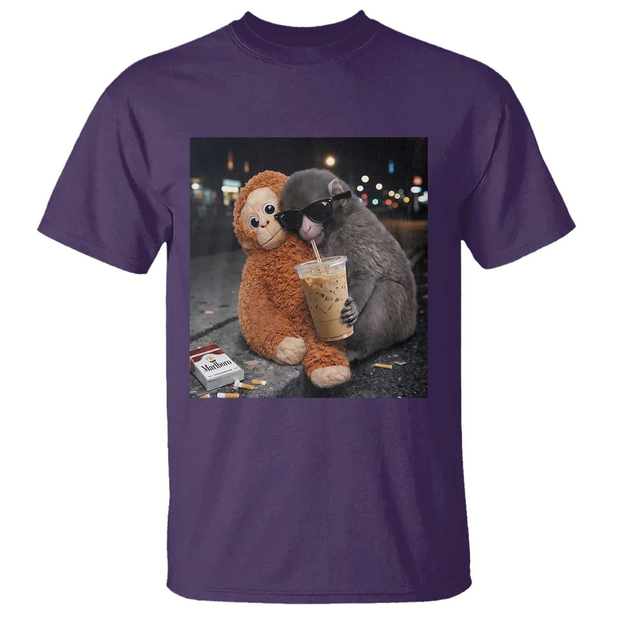 Punch Mokey T Shirt Funny Drinking Diet Coke Sunglasses Street Meme TS14 Purple Print Your Wear
