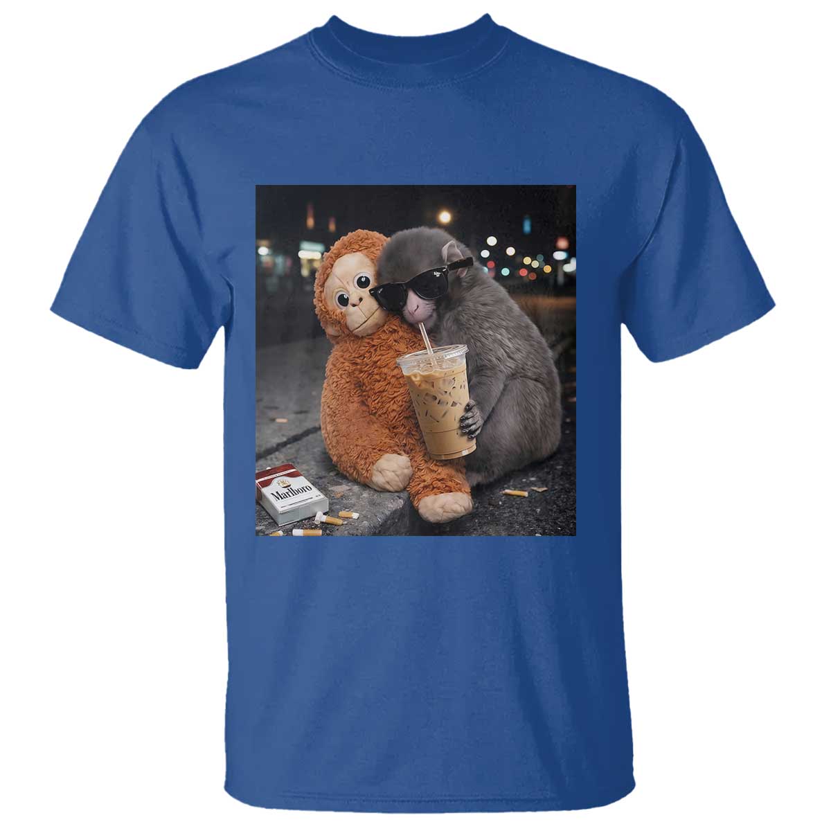 Punch Mokey T Shirt Funny Drinking Diet Coke Sunglasses Street Meme TS14 Royal Blue Print Your Wear