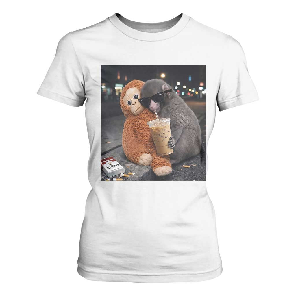 Punch Mokey T Shirt For Women Funny Drinking Diet Coke Sunglasses Street Meme TS14 White Print Your Wear
