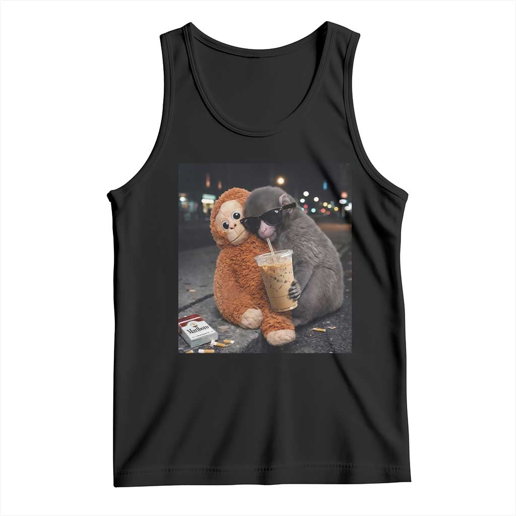 Punch Mokey Meme Tank Top Funny Drinking Iced Coffee Sunglasses Street TS14