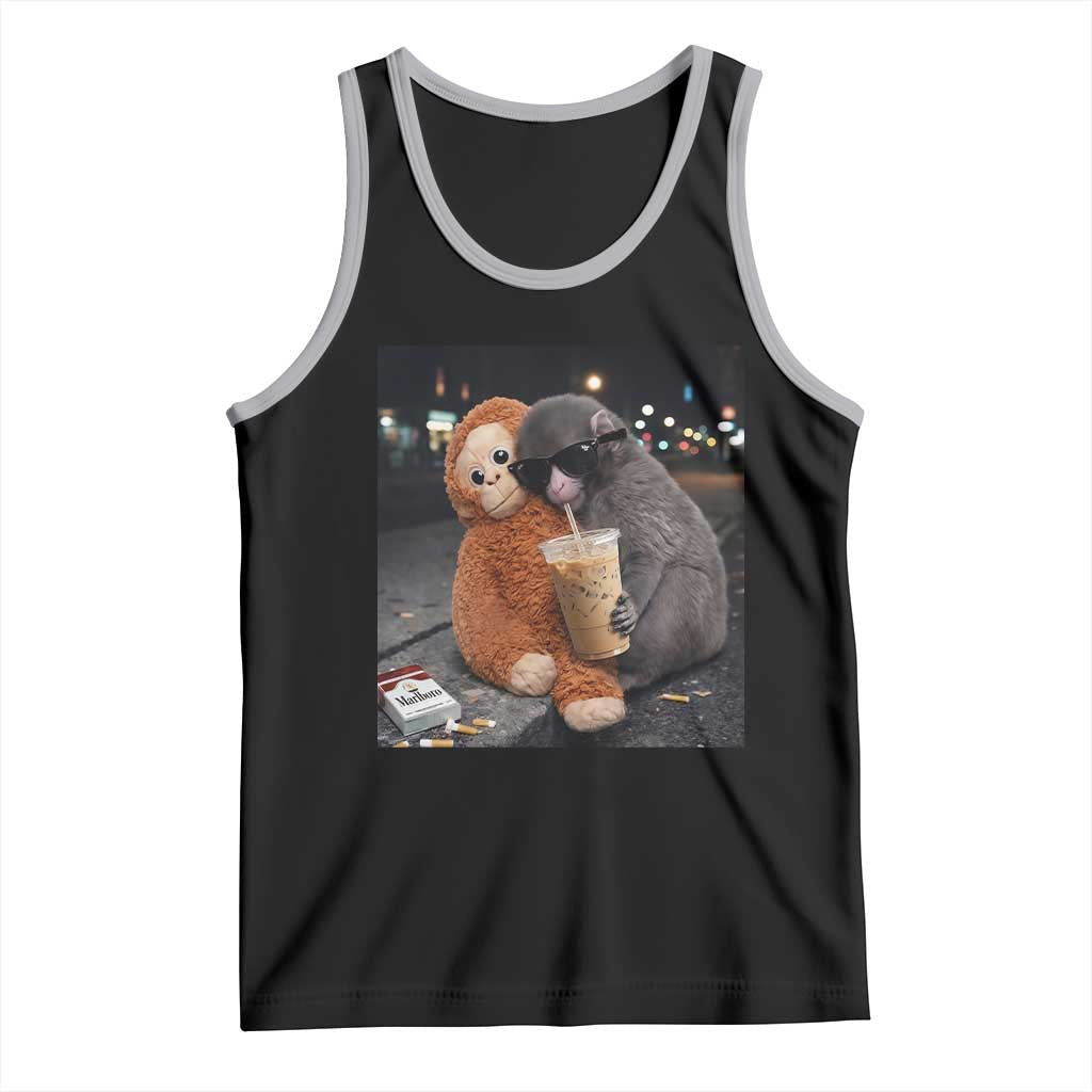 Punch Mokey Meme Tank Top Funny Drinking Iced Coffee Sunglasses Street TS14