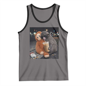Punch Mokey Meme Tank Top Funny Drinking Iced Coffee Sunglasses Street TS14