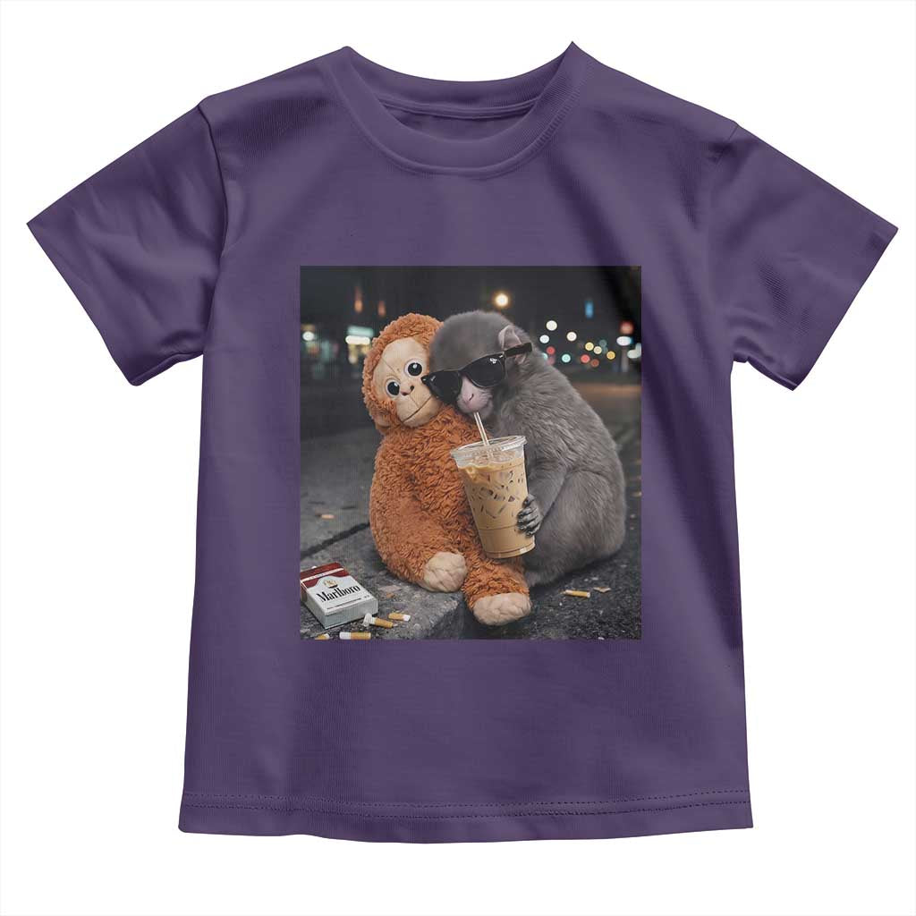 Punch Mokey Toddler T Shirt Funny Drinking Diet Coke Sunglasses Street Meme TS14 Purple Print Your Wear