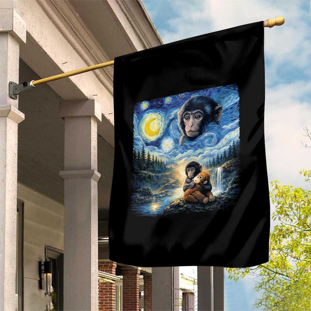 Punch Mokey Garden Flag Viral Baby Monkey Starry Night Van Gogh TS14 Print Your Wear
