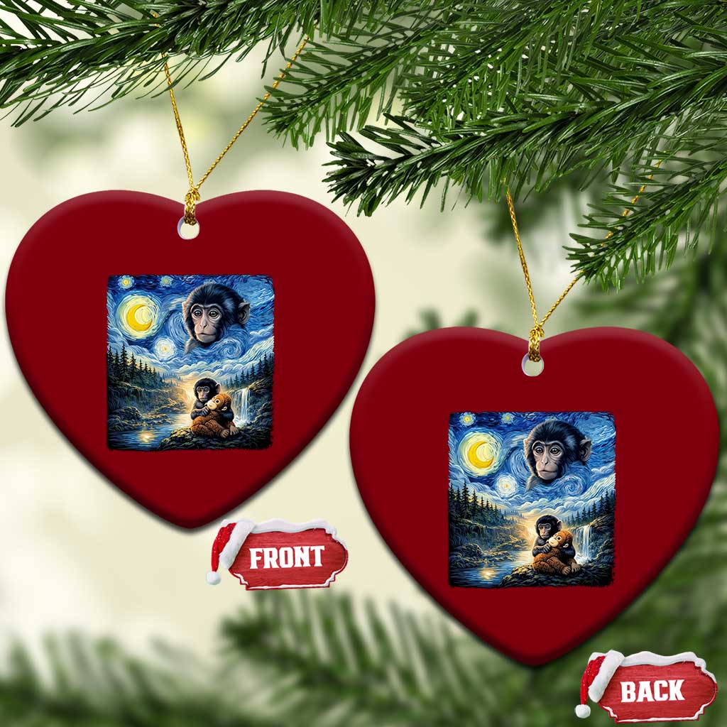 Punch Mokey Ceramic Ornament Viral Baby Monkey Starry Night Van Gogh TS14 Print Your Wear