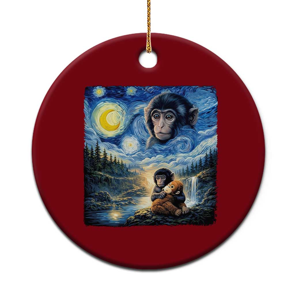 Punch Mokey Ceramic Ornament Viral Baby Monkey Starry Night Van Gogh TS14 1pc Red Print Your Wear