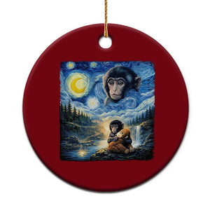 Punch Mokey Ceramic Ornament Viral Baby Monkey Starry Night Van Gogh TS14 1pc Red Print Your Wear