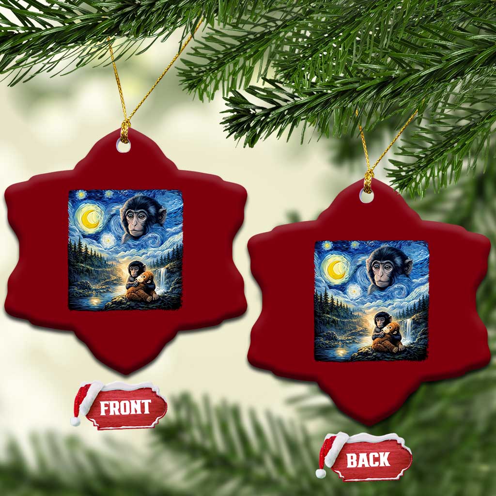 Punch Mokey Ceramic Ornament Viral Baby Monkey Starry Night Van Gogh TS14 Print Your Wear