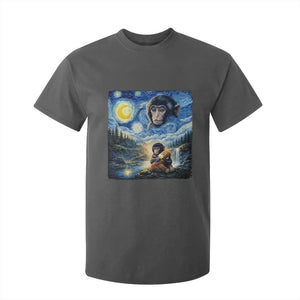 Punch Mokey T Shirt For Kid Viral Baby Monkey Starry Night Van Gogh TS14 Dark Heather Print Your Wear