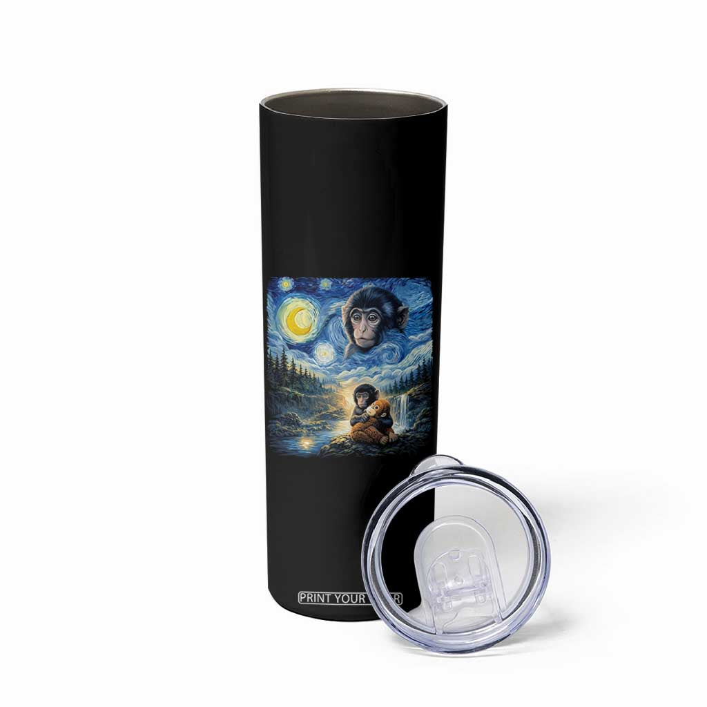 Punch Mokey Skinny Tumbler Viral Baby Monkey Starry Night Van Gogh TS14 Print Your Wear
