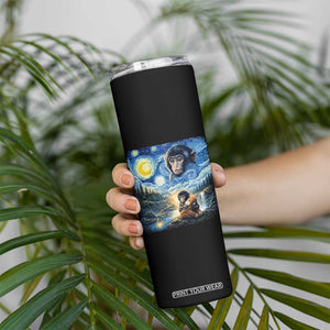 Punch Mokey Skinny Tumbler Viral Baby Monkey Starry Night Van Gogh TS14 Print Your Wear