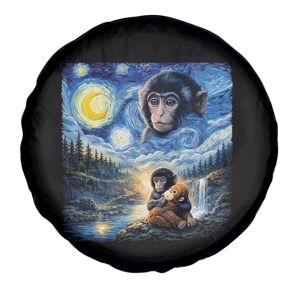 Punch Mokey Spare Tire Cover Viral Baby Monkey Starry Night Van Gogh TS14 Print Your Wear