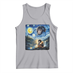 Punch Mokey Tank Top Viral Baby Monkey Starry Night Van Gogh TS14 Athletic Heather Print Your Wear