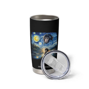 Punch Mokey Tumbler Cup Viral Baby Monkey Starry Night Van Gogh TS14 Print Your Wear