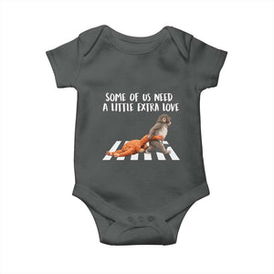 Punch Mokey Meme Baby Onesie Some Of Us Need a Little Extra Love TS14 Dark Heather Print Your Wear