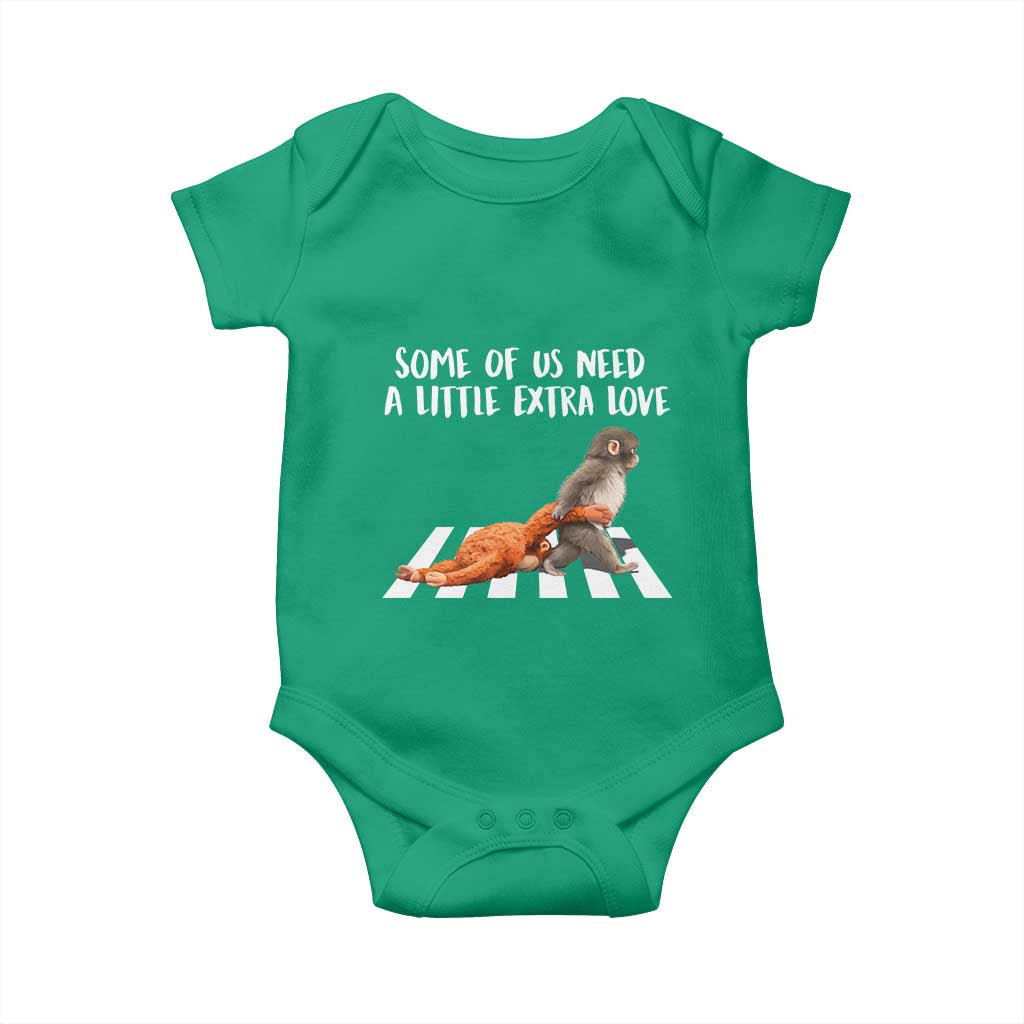 Punch Mokey Meme Baby Onesie Some Of Us Need a Little Extra Love TS14 Irish Green Print Your Wear
