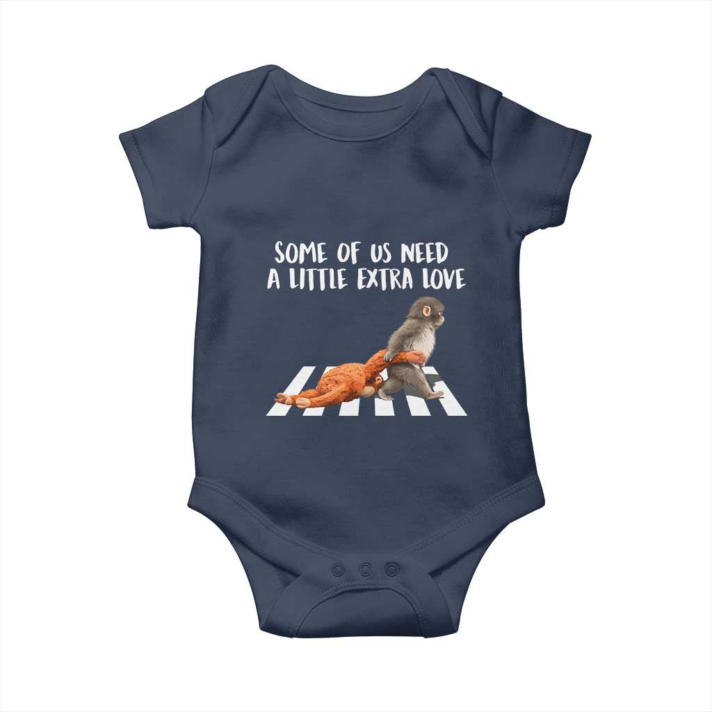 Punch Mokey Meme Baby Onesie Some Of Us Need a Little Extra Love TS14 Navy Print Your Wear