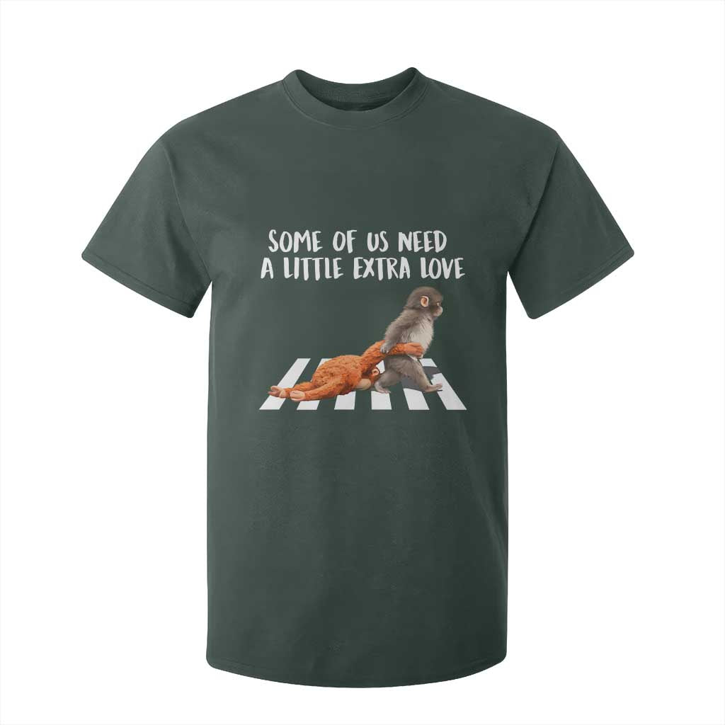 Punch Mokey Meme T Shirt For Kid Some Of Us Need a Little Extra Love TS14 Dark Forest Green Print Your Wear
