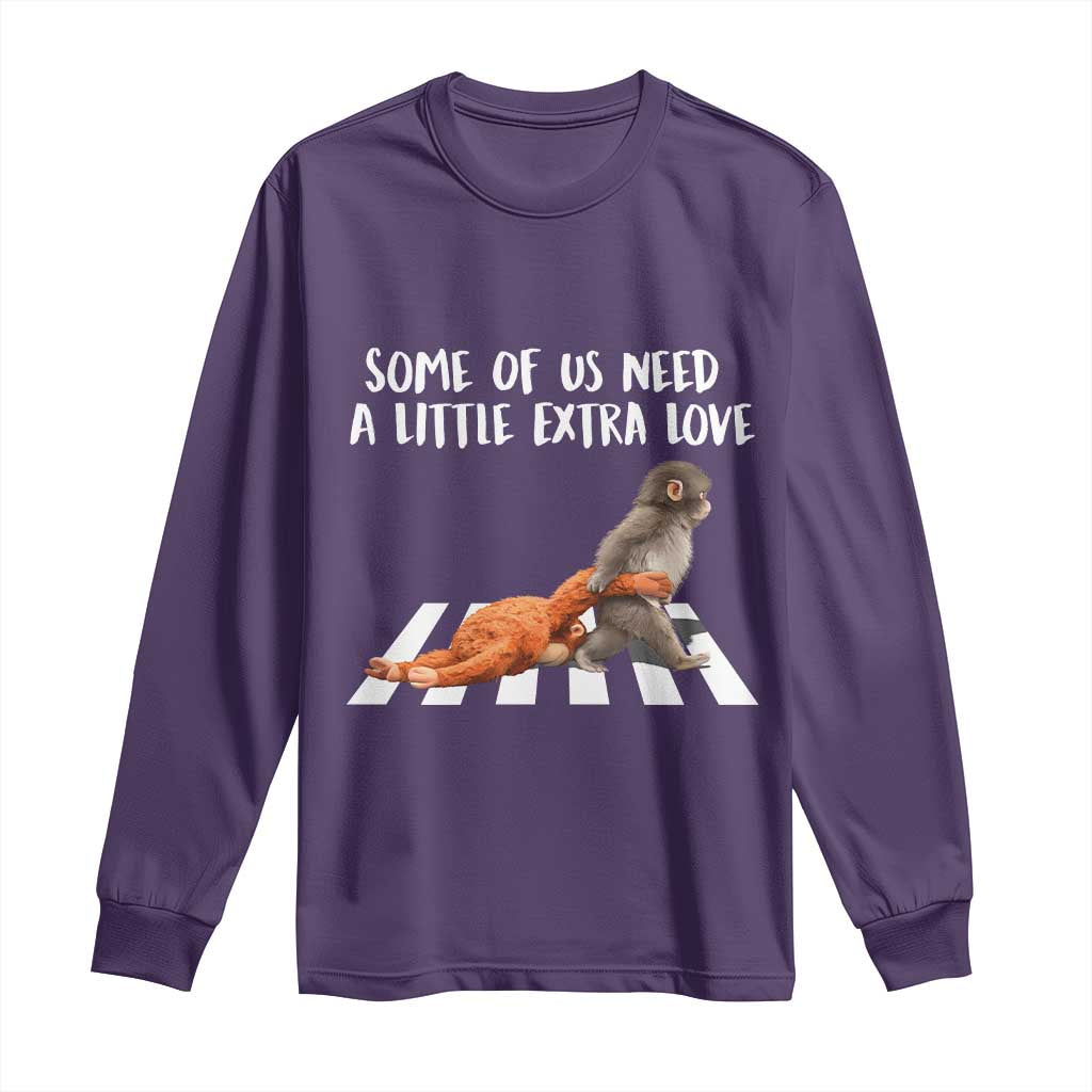 Punch Mokey Meme Long Sleeve Shirt Some Of Us Need a Little Extra Love TS14 Purple Print Your Wear