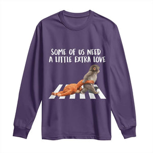 Punch Mokey Meme Long Sleeve Shirt Some Of Us Need a Little Extra Love TS14 Purple Print Your Wear